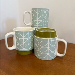 Orla Kiely Duck Egg Linear Stem Mugs